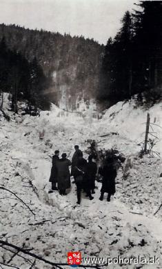 Lavínové nešťastie lesných robotníkov 1956&nbsp;-Pátranie záchranárov